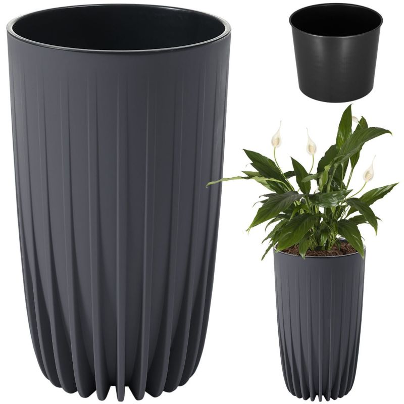 Doniczka Lamela MIRA wysoka donica 42x25cm antracyt 1 szt.