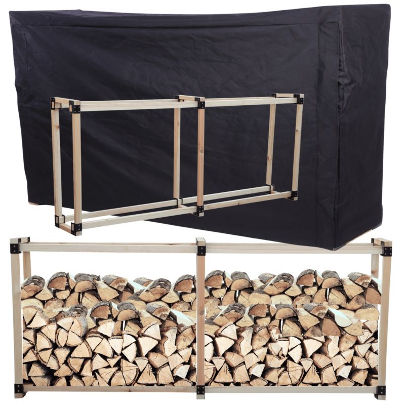 Drewutnia wiata na drewno opałowe pokrowiec 0,8 m3 stojak na drewno 1 szt.