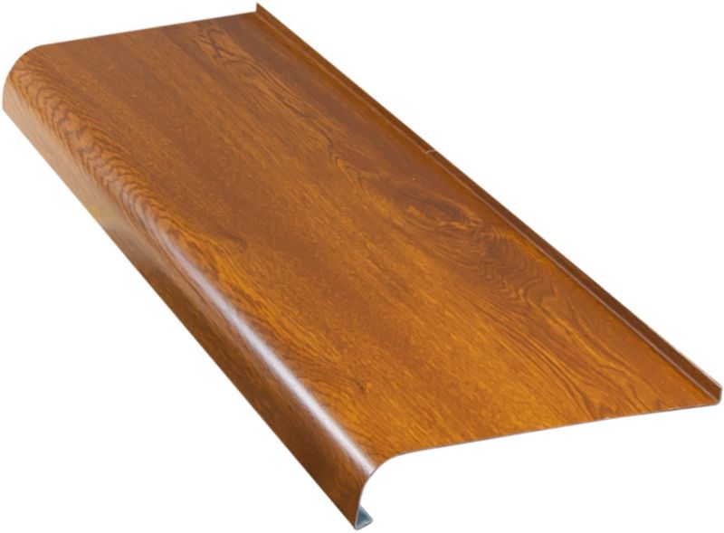 Parapet zewnętrzny stalowy Plastiking 20 x 120 cm złoty dąb