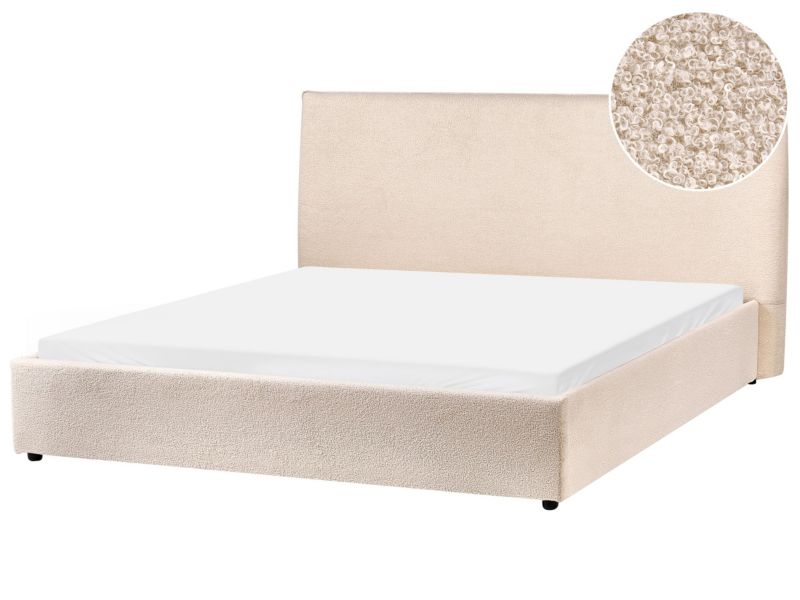 Łóżko Boucle Lavaur 160 x 200 cm Beżowy 1 szt.