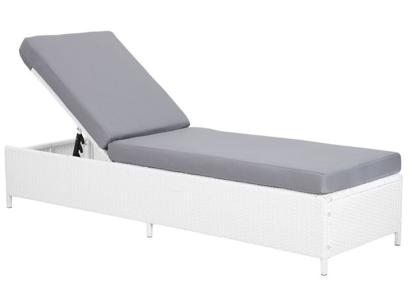 Leżak z poduszką Technorattan Biały Turin 1 szt.