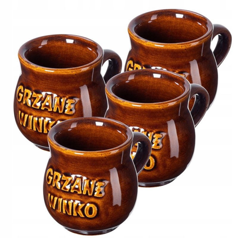 Kubki KADAX Do Grzańca Grzanego Wina 250ml Brązowy 4szt