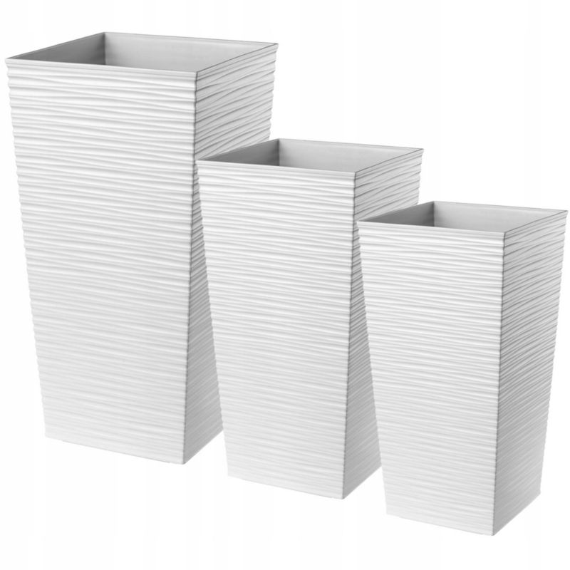 Doniczka KADAX Zestaw 3x Donica Wkład Wysoka Biała 75cm 3 szt.