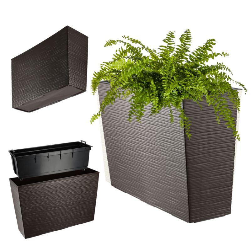 Doniczka KADAX Donica Ogrodowa Na Kwiaty Kwietnik Wysoka + Wkład 19x56cm mokka 1szt.