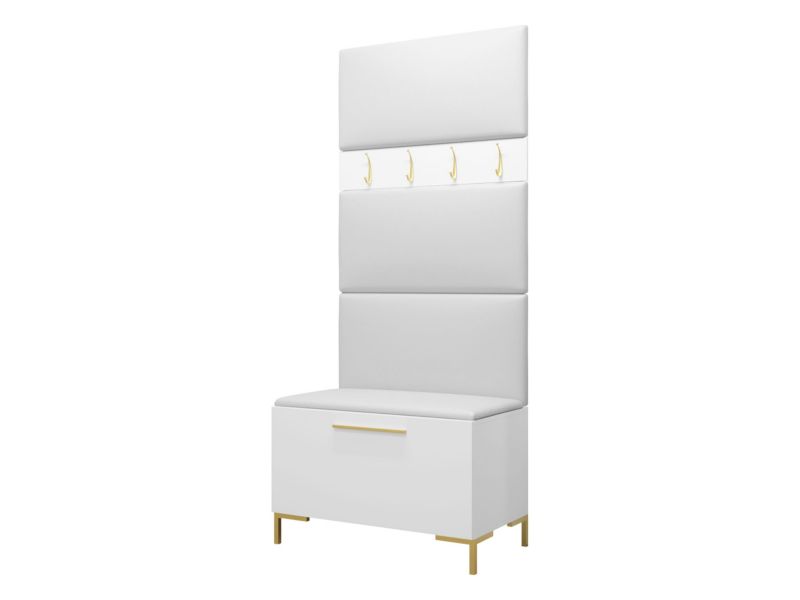 Garderoba MIRJAN 24 Zilion III biały + biała ekoskóra 1 kpl.