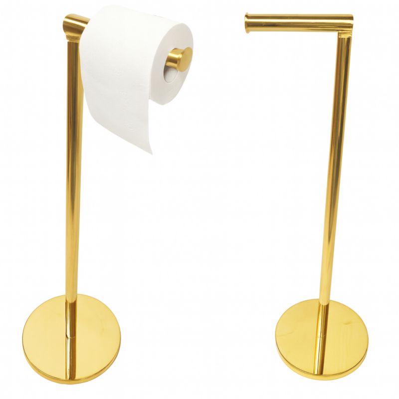 Stojak podłogowy na papier toaletowy 2w1 Estiva Fior Gold złoty 5 rolek 1 szt.