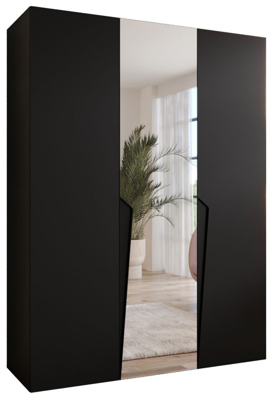 Szafa uchylna z lustrem otwierana Abiks PIANO 2 150 wys 202 cm Czarny + Czarny 1 szt