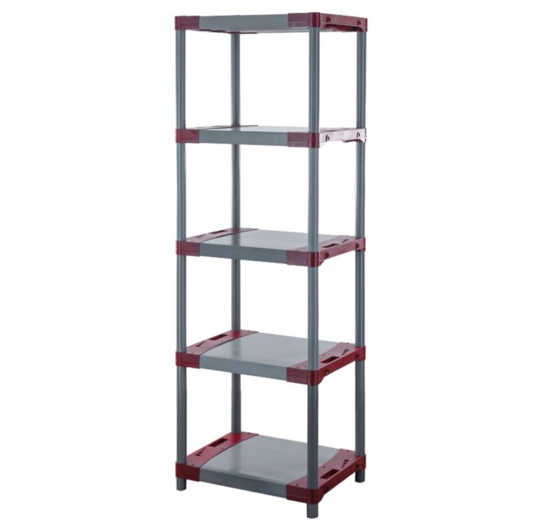 Regał plastikowy MODO24 czerwony wzmocniony do piwnicy 180x60x46 cm eco 1 szt.