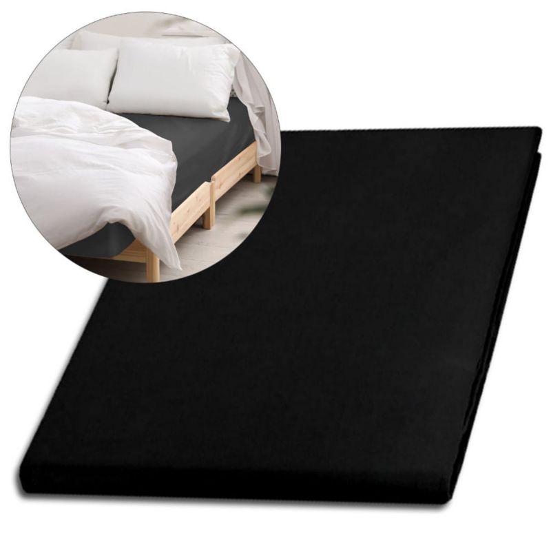 Prześcieradło satynowe bez gumki Darymex 200x220 kolor Czarny 1 szt.