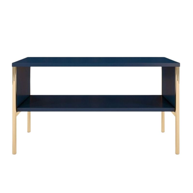 Granatowy stolik kawowy Skandica POLKA na złotych nóżkach 1 szt.