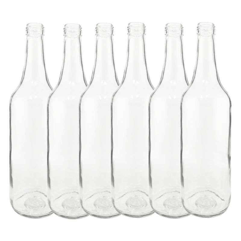 Butelki szklane MODO24 700 ml na soki nalewki syropy i ocet fi 28 bez nakrętek 6 szt.