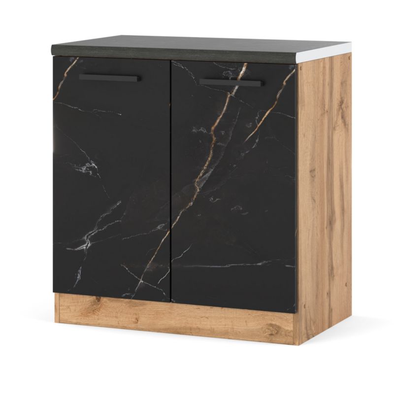 Szafka Kuchenna Hurtownia-Mebli Stojąca Blanka dolna D80 80cm Dąb Wotan San Sebastian 80x47x85 cm 1szt.