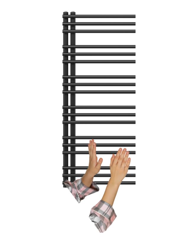 Grzejnik Łazienkowy Granitan Milo 120/50cm Czarny Kaloryfer Drabinkowy 1kpl.