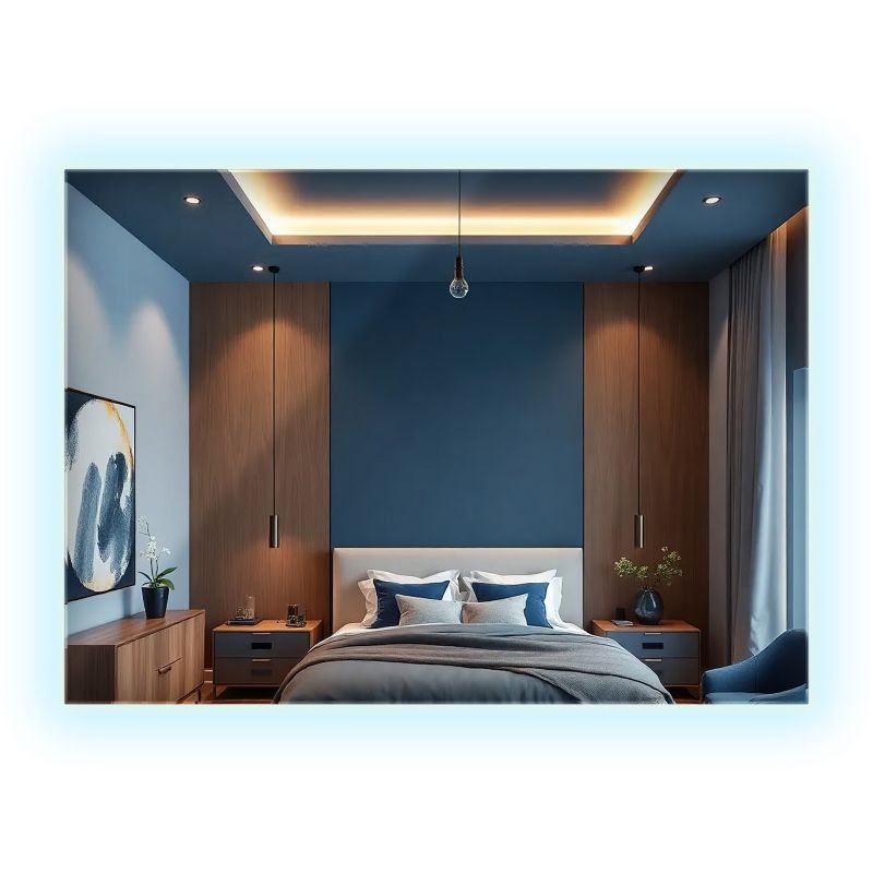 Lustro Prostokątne LED ArtPrintCave 70 x 50 cm Z Neutralnym Oświetleniem Na Ścianę Do Toaletki Makijażowe 1 szt.