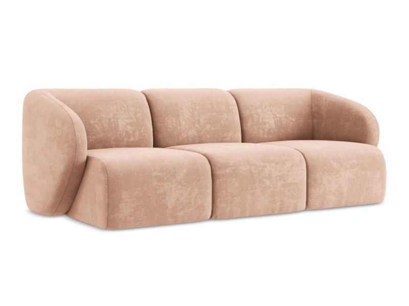 3-osobowa kanapa modułowa LaMiaSofa CERVO z tkaniny szenilowej 244x94 cm brzoskwiniowy 1 szt.