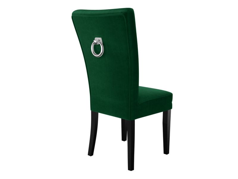 Krzesło MIRJAN 24 S67 czarny + butelkowa zieleń + kołatka chrom 1 szt.