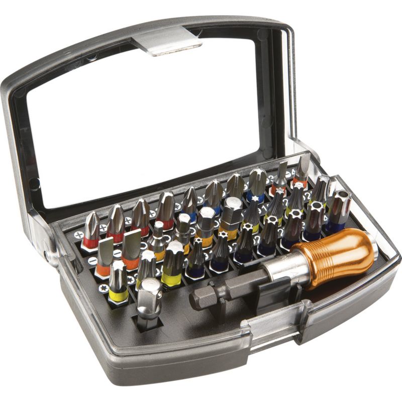 Końcówki wkrętakowe NEO TOOLS z uchwytem, zestaw 32 szt. 1 kpl