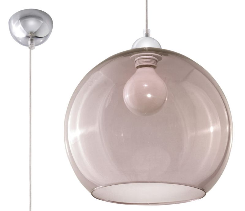 Lampa sufitowa wisząca Sollux Lighting Ball 7492 chromowana-przezroczysty szerokość 30 cm 1xE27 x 60W 1 szt.