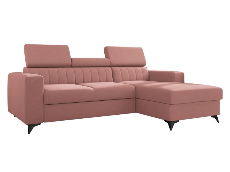 Narożnik z funkcją spania MIRJAN 24 Milano prawy 2R+LC róż indyjski 1 szt.