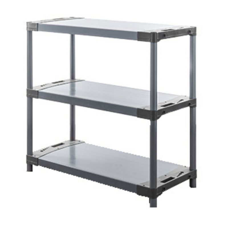 Regał plastikowy MODO24 szary do piwnicy 98x150x46 cm 97% recykling 1 szt.