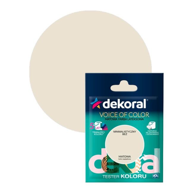 Tester farby kolorowej Dekoral Voice of Color minimalistyczny beż 0,05 l