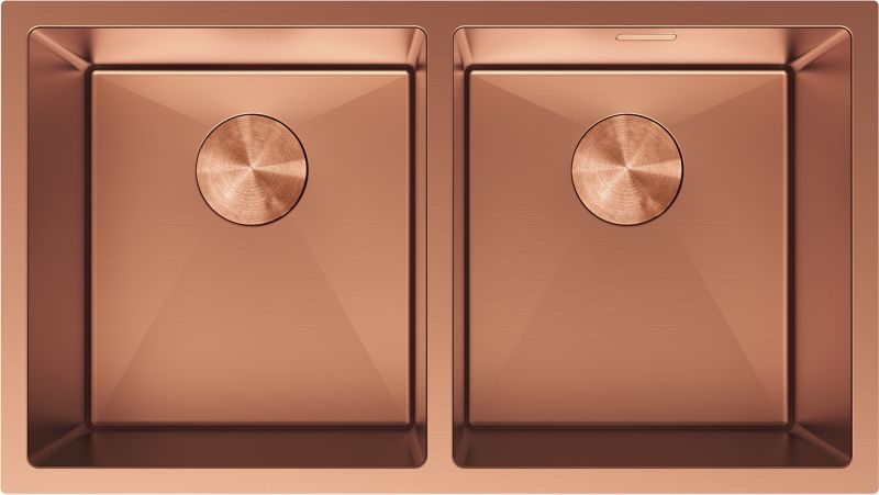 Zlewozmywak stalowy podblatowy Mexen Binox miedź 800x450 mm 2-komorowy 1 szt.