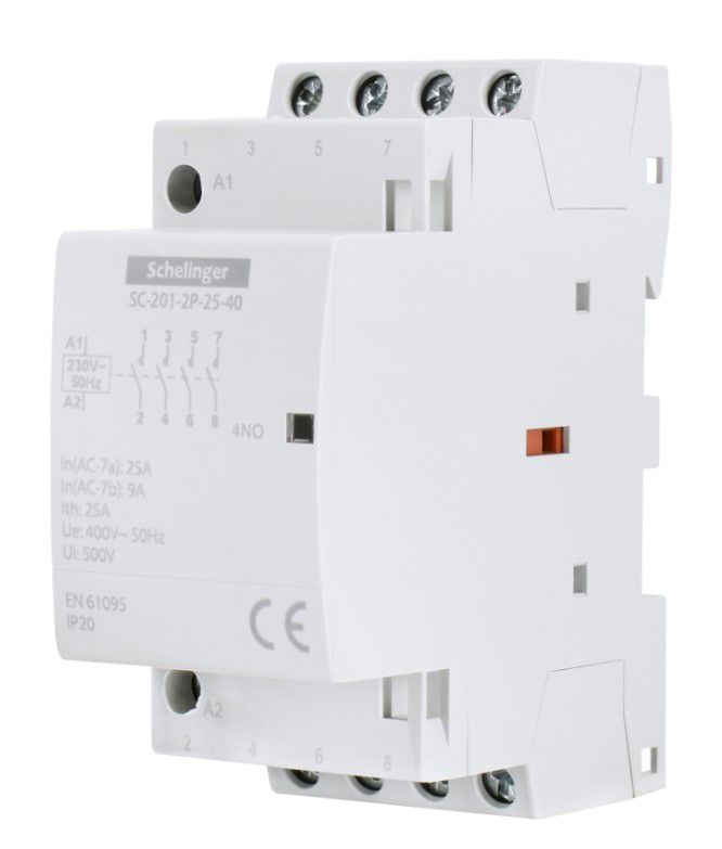Stycznik Schelinger modułowy SC201 2P 25A 4NO + 0NC A62-SC-201-2P-25-40 1szt.