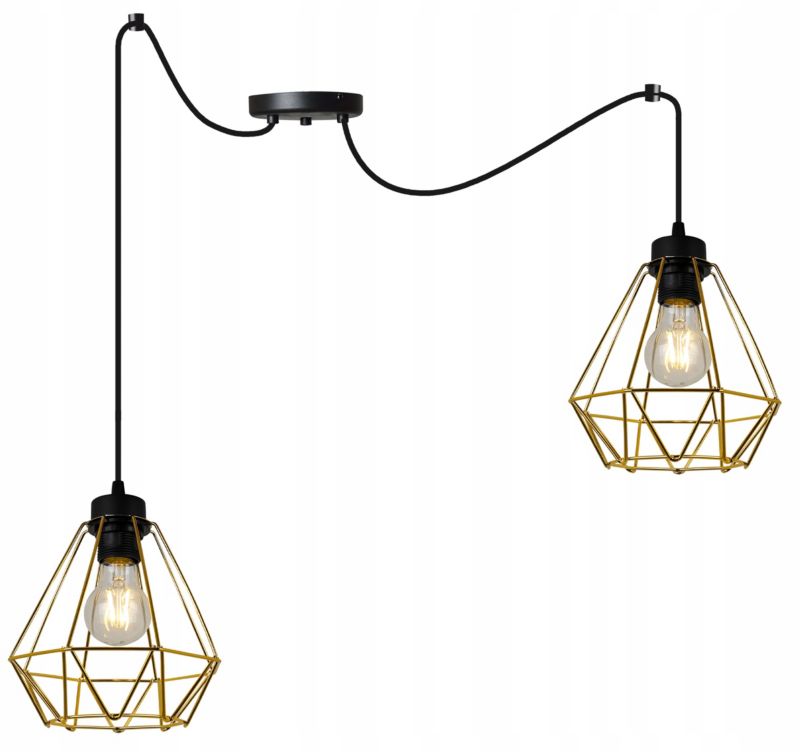 Lampa sufitowa wisząca Light Home LH Spider Nuvola 2x E27 60W złoty 1szt.