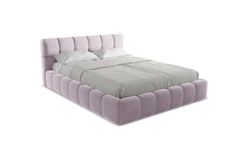 Łóżko LaMiaSofa Nalu z weluru 160x200 lawendowy 1 szt.