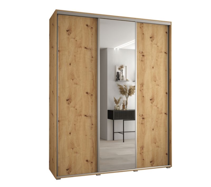 Szafa przesuwna Abiks DAVOS 3 wysoka szer.200cm gł.60cm artisan/artisan/srebrny 1szt.