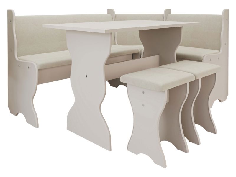 Narożnik kuchenny + stół z taboretami MIRJAN 24 Thomas kaszmir/beż 1 kpl.