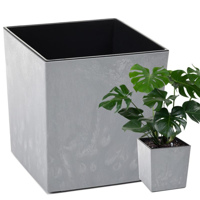 Doniczka JUKA ECO recycled 400 - szary beton LA554-70 Lamela