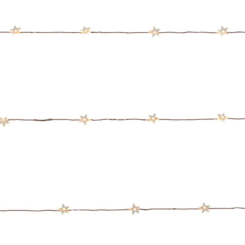 Lampki 100 LED na baterie miedziane gwiazdki