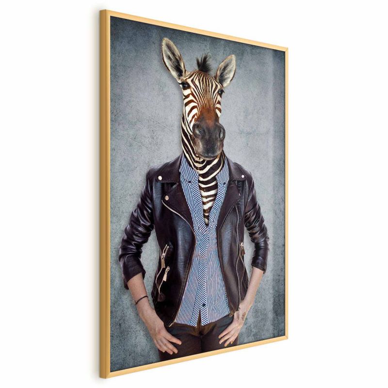Plakat Artgeist Zebra Ewa 40x60 cm z ramą złotą bez marginesu 1 szt