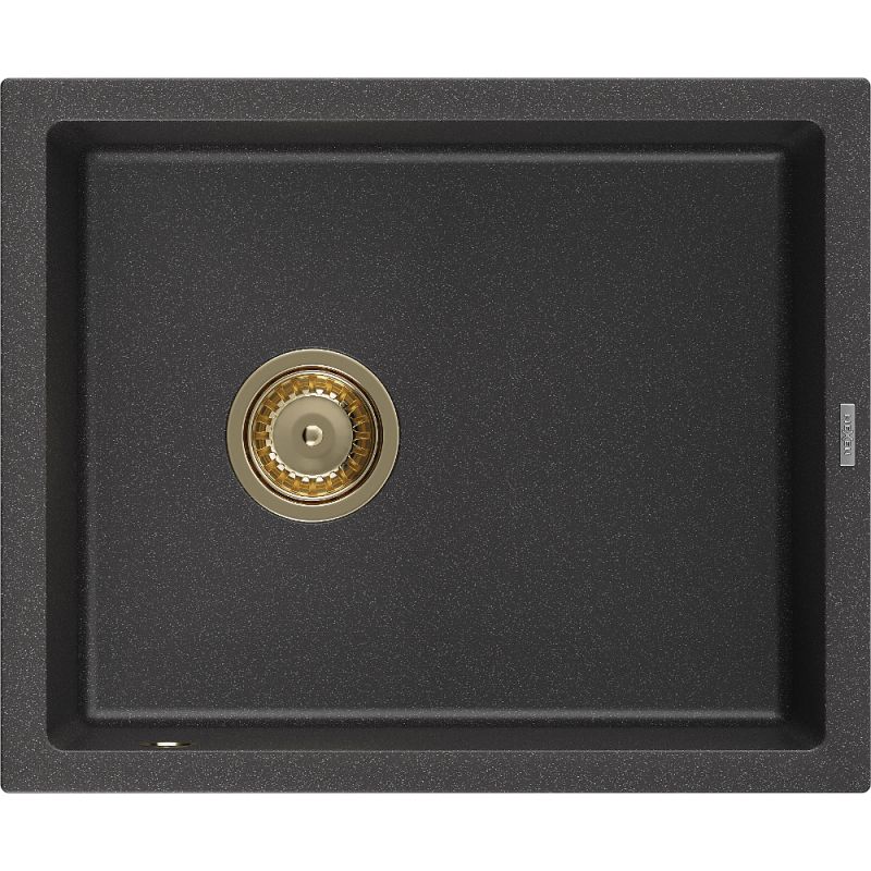 Zlewozmywak granitowy Mexen Pedro 1-komorowy czarny nakrapiany 560x460 mm - 6508561000-76 1 szt.