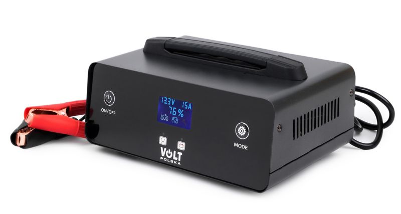 Prostownik Volt Polska akumulatorowy inteligentny SMART BLACK A20 ładowarka 12V / 24V 15A 1szt.