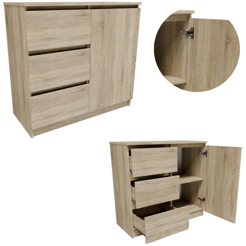 Komoda Matkam K8JER1D3S 80cm regał dąb sonoma 1 szt.