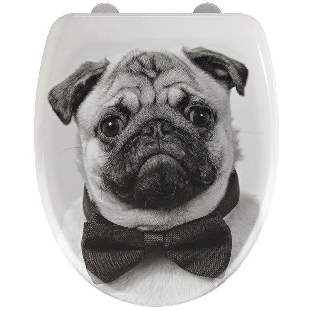 Deska sedesowa Wenko Pugy wolnoopadająca czarno-biała 37,5x41,5cm duroplast 1 szt.