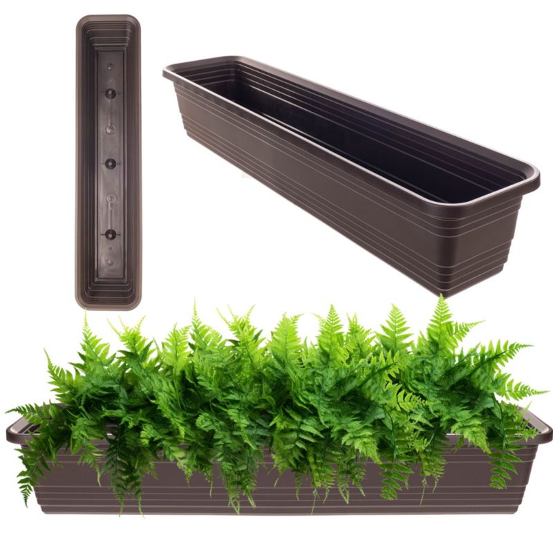 Doniczka KADAX Skrzynka Balkonowa Donica 80cm mokka Skrzynia Na Kwiaty 1szt.