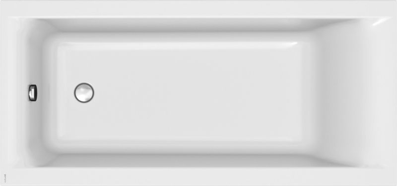 Wanna prostokątna Cersanit Larga Slim 160x75 cm biała, akryl, nogi, 175L, 1 szt.