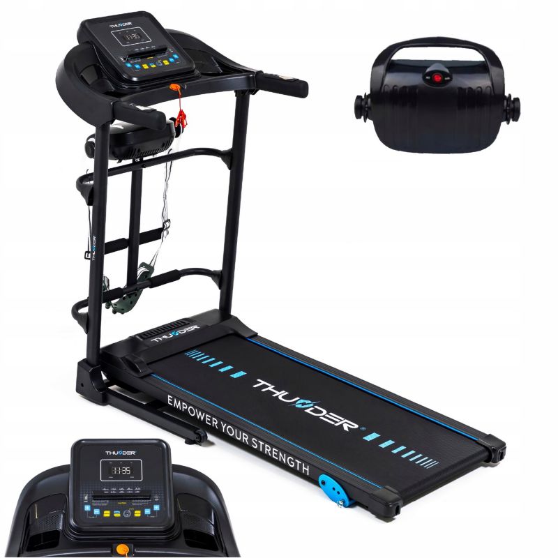 Bieżnia elektryczna THUNDER G8000-D 12,8 km/h masażer amortyzacja regulacja nachylenia składana Bluetooth 1szt.