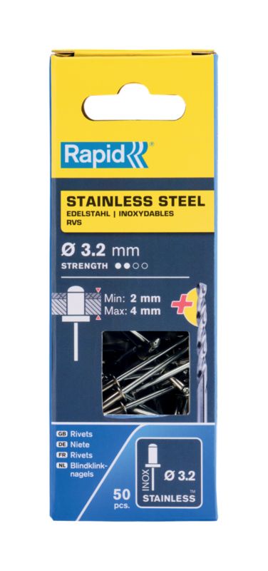 Nity Rapid stal nierdzewna śr. 3,2 x 8 mm 50 szt.