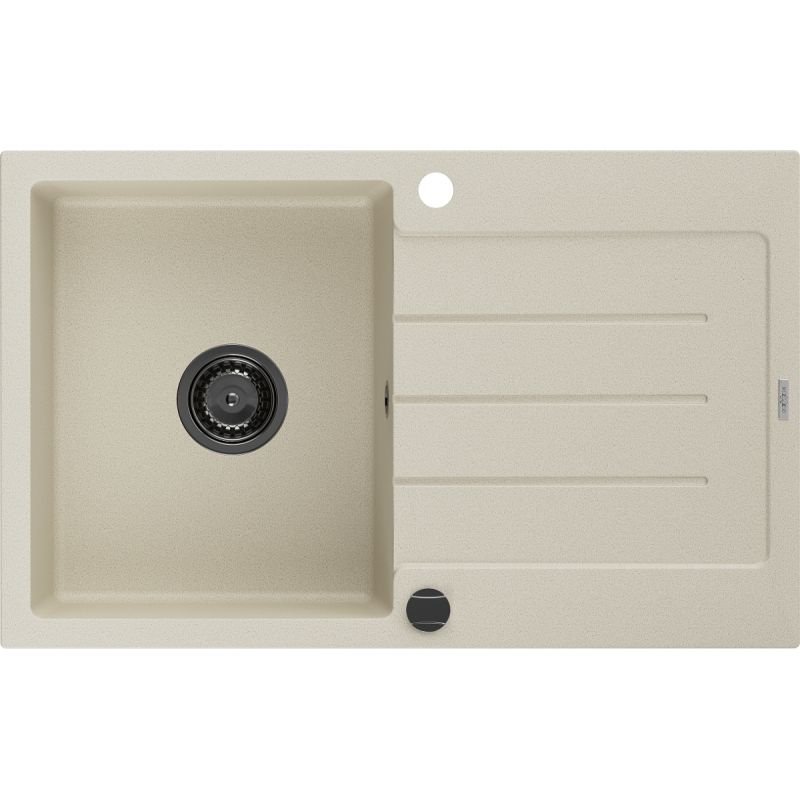 Zlewozmywak z ociekaczem Mexen Elias 1-komorowy czarny/srebrny metalik 795 x 480 mm - 6511791005-73 1 szt.