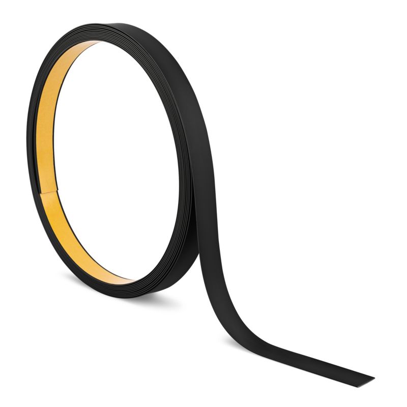 Płaskownik twardy PCV QUEST, lamele samoprzylepne, samoprzylepny 30 mm, ozdobna listwa płaska, czarny, 10 m, 1 szt.