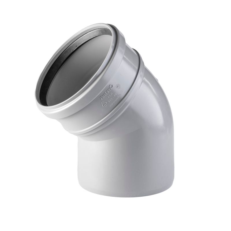 Kolano kanalizacyjne Pipelife 30° 75 mm szare
