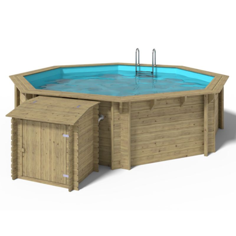 Basen drewniany ALTANKA 4,71x4,72 - H.1,20 m - z filtracją i szafką na osprzęt, BAS753OSP+SZA7, 1szt.