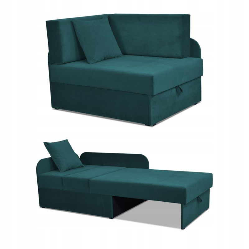 Narożnik dziecięcy rozkładany z pojemnikiem Family Meble Denis turkus 1szt