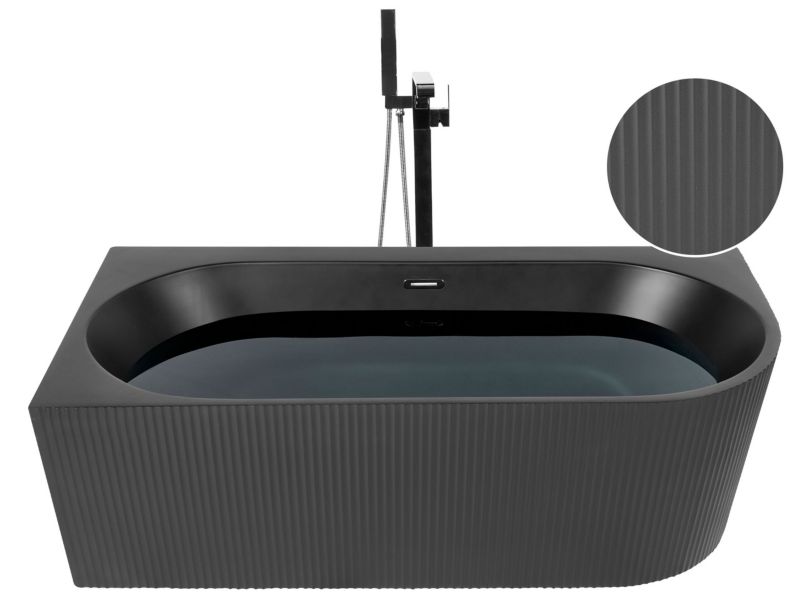 Wanna narożna prawa 170 cm x 80 cm czarna Gocta 1 szt.