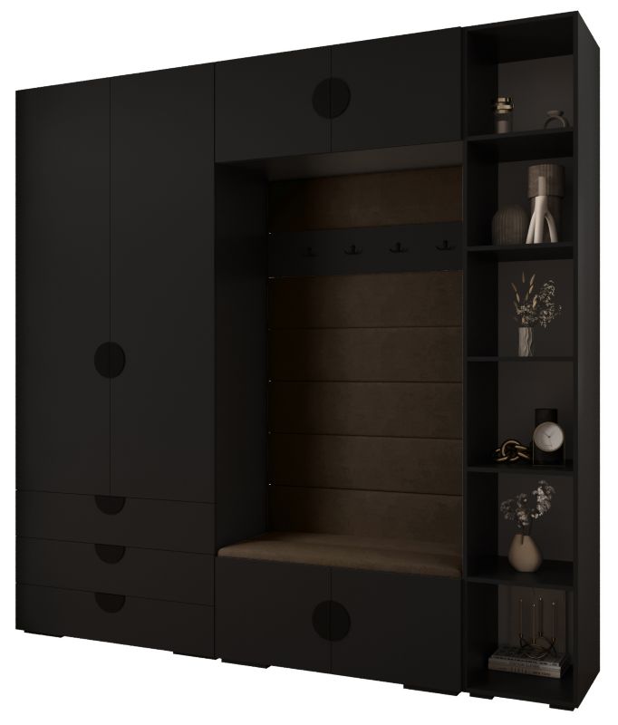 Garderoba do przedpokoju Abiks INOVA 4 Z10 czarny+czarny+manila04 1 szt.