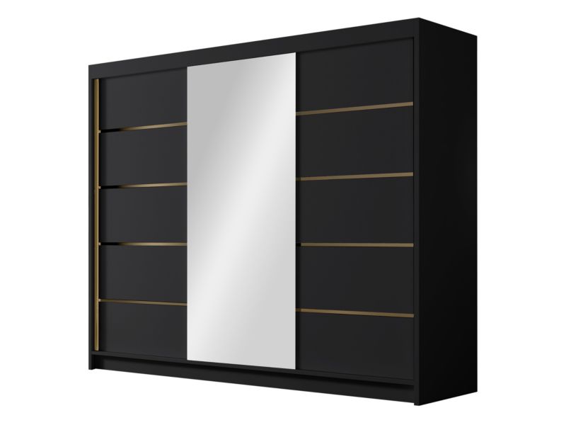 Szafa MIRJAN 24 z lustrem Amber VI 250 czarny/biały 1 szt.